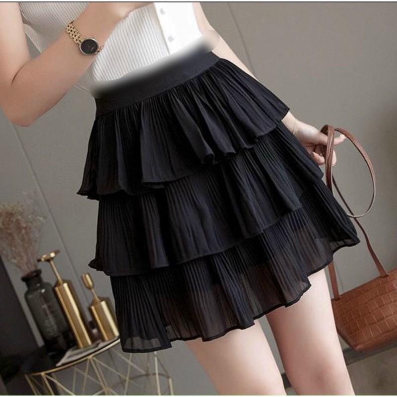 Chân váy voan 3 tầng dập li siêu xinh hàng mới về