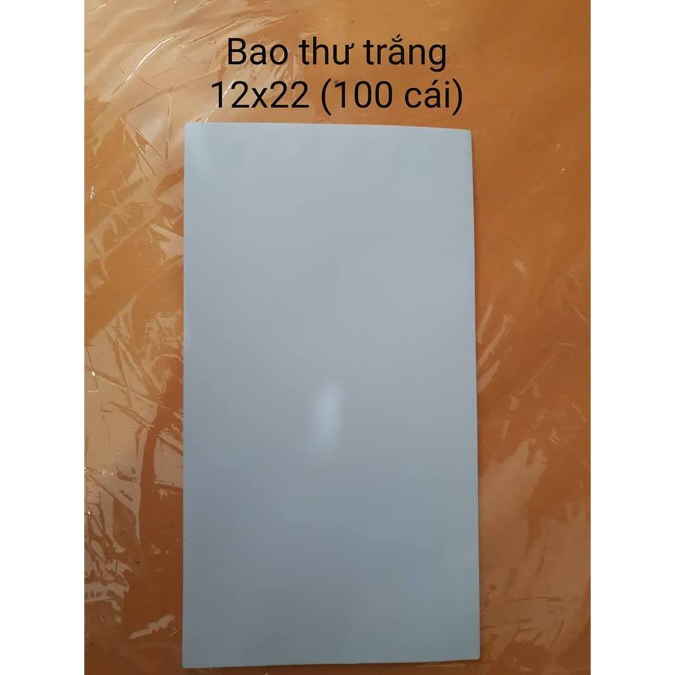 Bao thư trắng KT 12 * 22 - Bao thư văn phòng 100 cái/ xấp