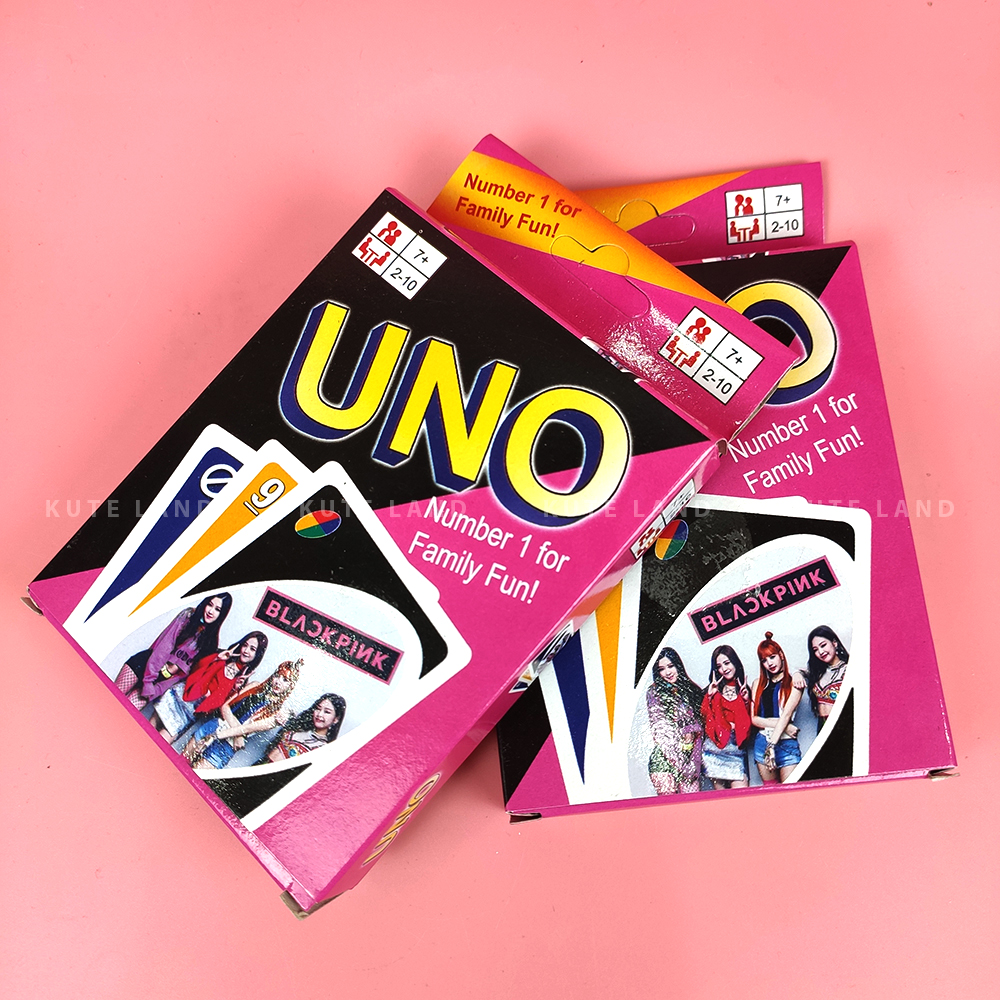 Bài Uno Black Pink Hồng 108 lá giấy cứng Ivory cao cấp đồ chơi trẻ em thẻ bài Board Game