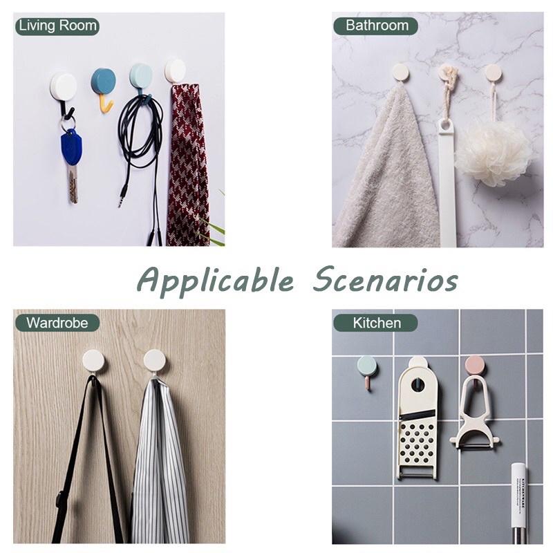 Sét 10 Móc Treo Đồ Dán Tường Không Cần Khoan Kiểu Dáng Bắc Âu