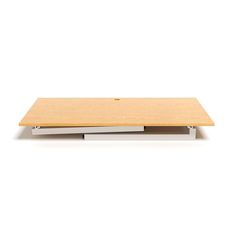Bộ Bàn Oak-T Vân Gỗ Sồi Chân Gấp Gọn Và Ghế Eames Chân Gỗ IBIE TOOATO12W-EAMSW - Trắng