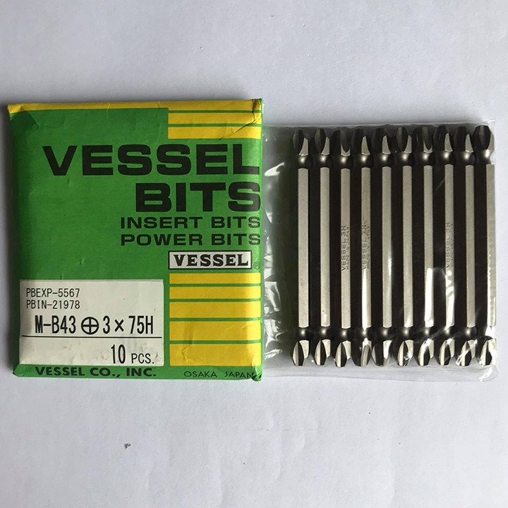 Mũi vặn vít M-B43 đầu 3 chuôi lục giác H = 6,35mm thương hiệu Vessel