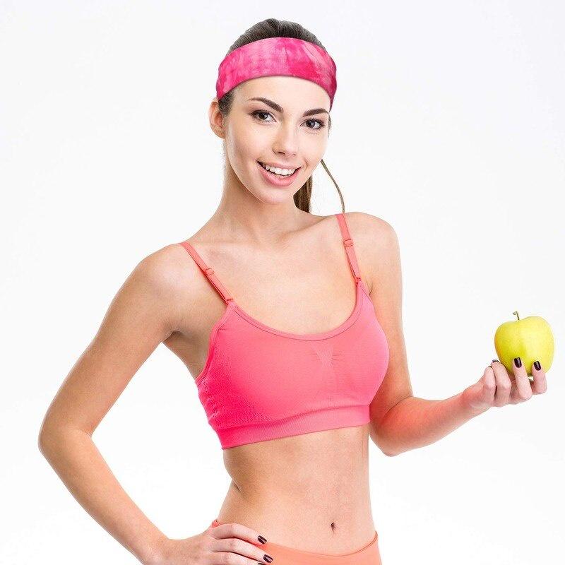 Sport Yoga Hair Bands Women Men Tie-dye Color Sports Sweat-absorbent Elastic Summer Cotton Soft Turban Headband Hairbands