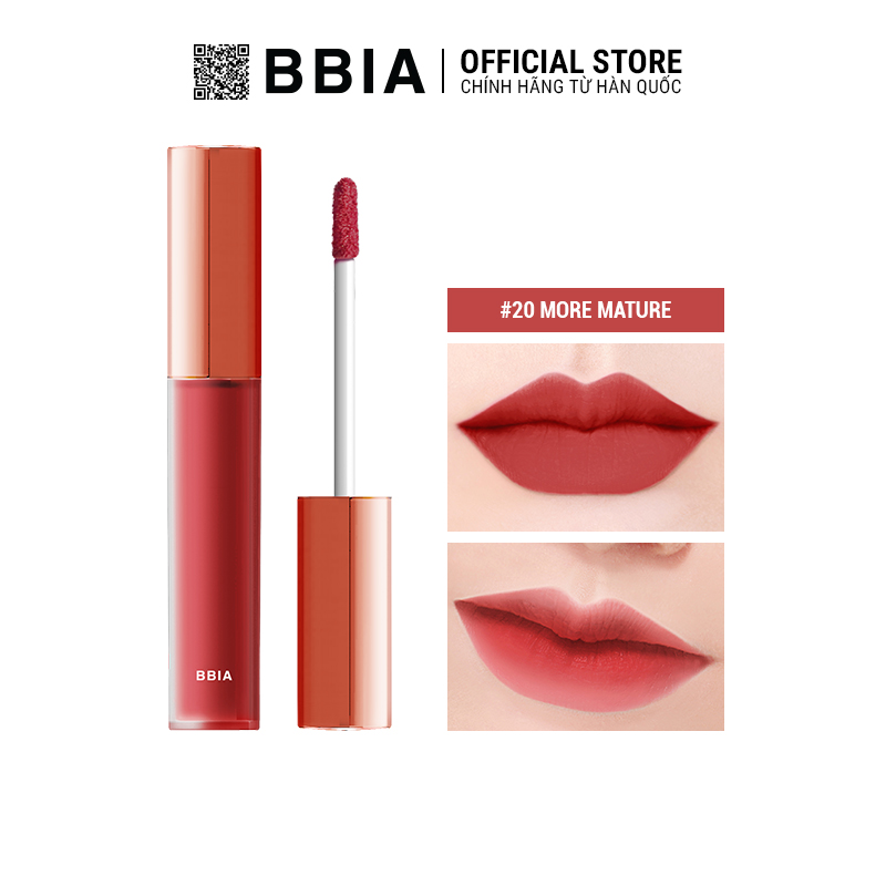 Son Kem Lì Bbia Last Velvet Lip Tint - 20 More Mature 5G Màu Hồng Đỏ Đất