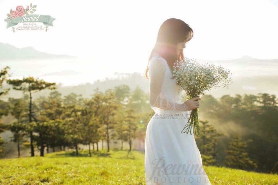 Đầm Xòe Ren Phối Lưới