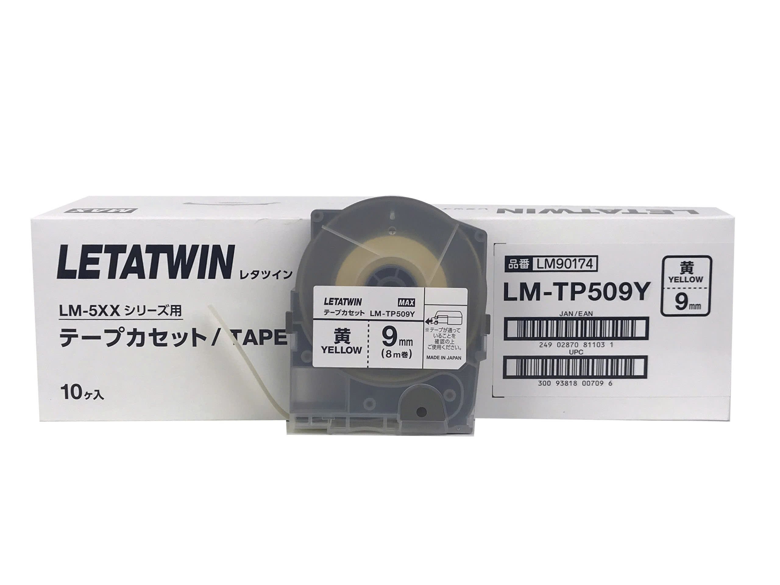 Nhãn Vàng LM-TP509Y (9mm, 8m/cái) - Hàng Chính Hãng - Max - Nhật Bản