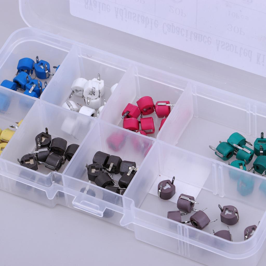 160x6mm Plastic Cover Trimmer Variable Capacitance Capacitor Kit for