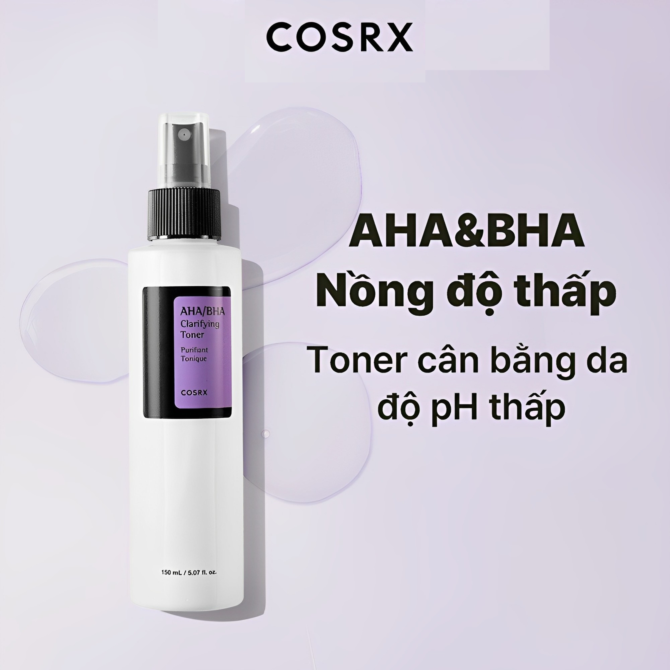 Toner Nước Hoa Hồng Cosrx AHA BHA Tẩy Tế Bào Chết Làm Sáng Cân Bằng Da Giảm Mụn 50ml/100ml/150ml