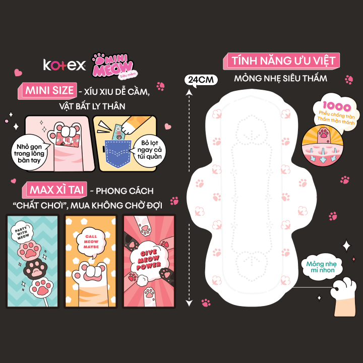 Bvs Kotex Mini Meow 8 miếng