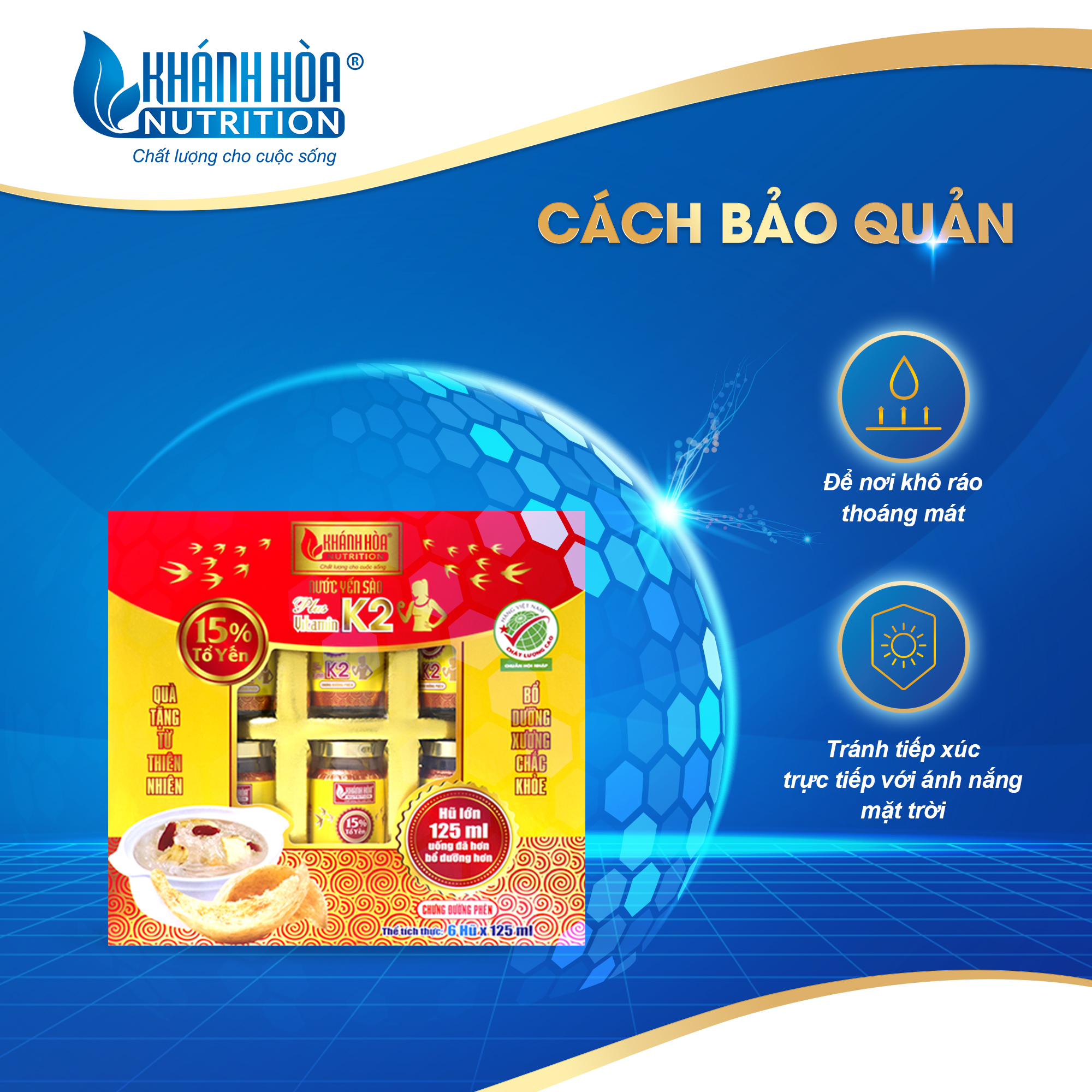 Nước Yến Sào 15% Bổ Sung Vitamin K2 Khánh Hòa Nutrition
