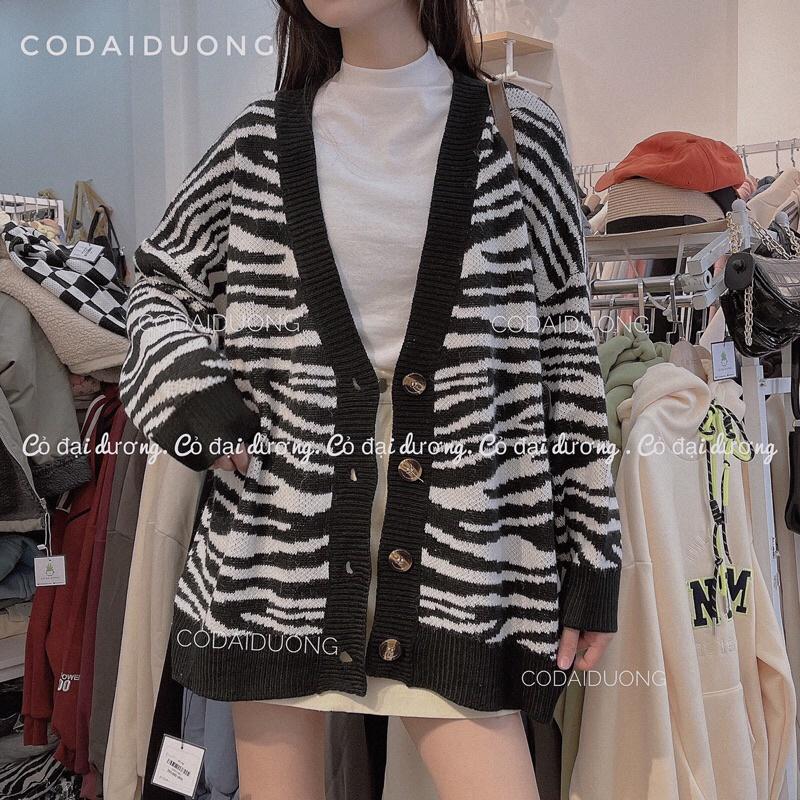 áo len cadigan vằn mã D25