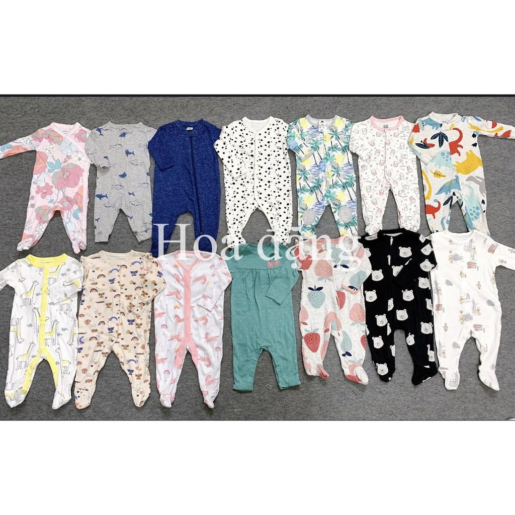 Body Sleepsuit cotton xuất dư liền tất dành cho bé trai bé gái 0-24m