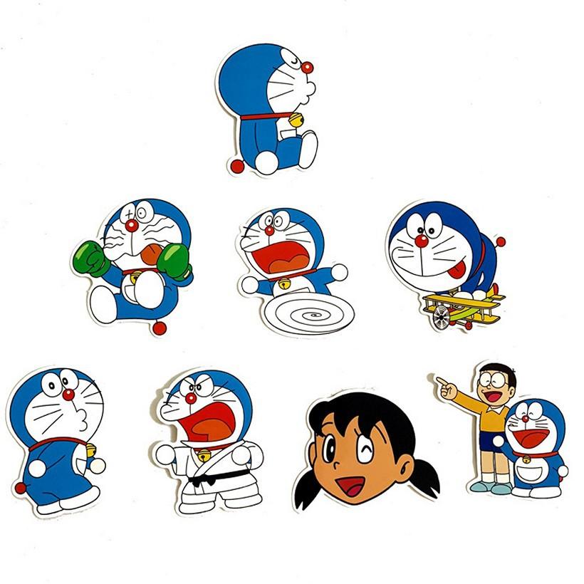 BỘ STICKER DORAEMON 60 miếng - Dùng dán Xe, dán mũ bảo hiểm, dán Laptop…