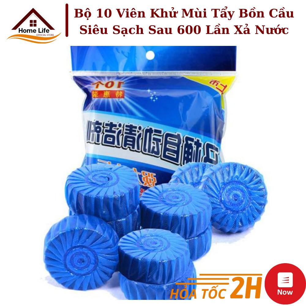 Bộ 10 Viên Khử Mùi Tẩy Bồn Cầu - Siêu Sạch Sau 600 Lần Xả Nước