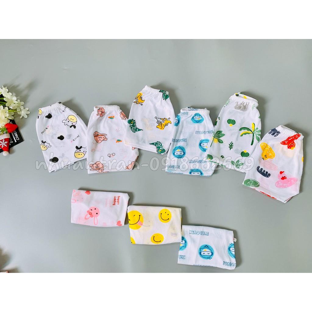 Set 10 quần cộc cotton giấy bé trai, bé gái 3-15kg