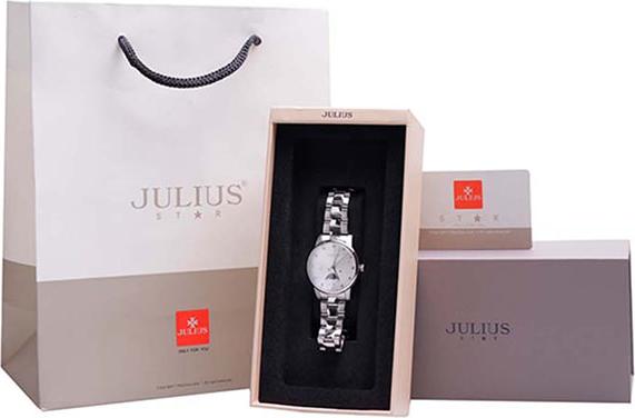 Đồng Hồ Nữ Julius Star Hàn Quốc JS-029A Sun and Moon Dây Thép Màu Bạc