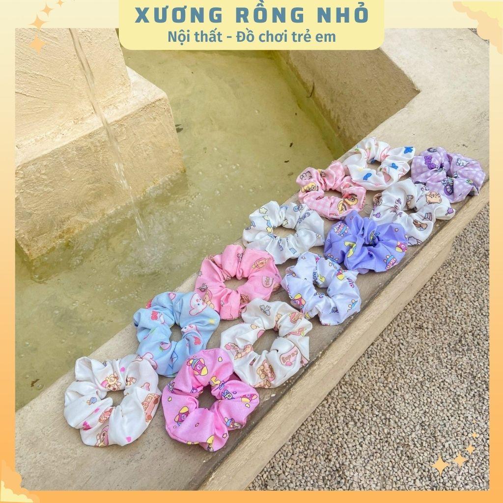 Dây cột tóc vải scrunchies - Dây buộc tóc scrunchies dễ thương màu pastel