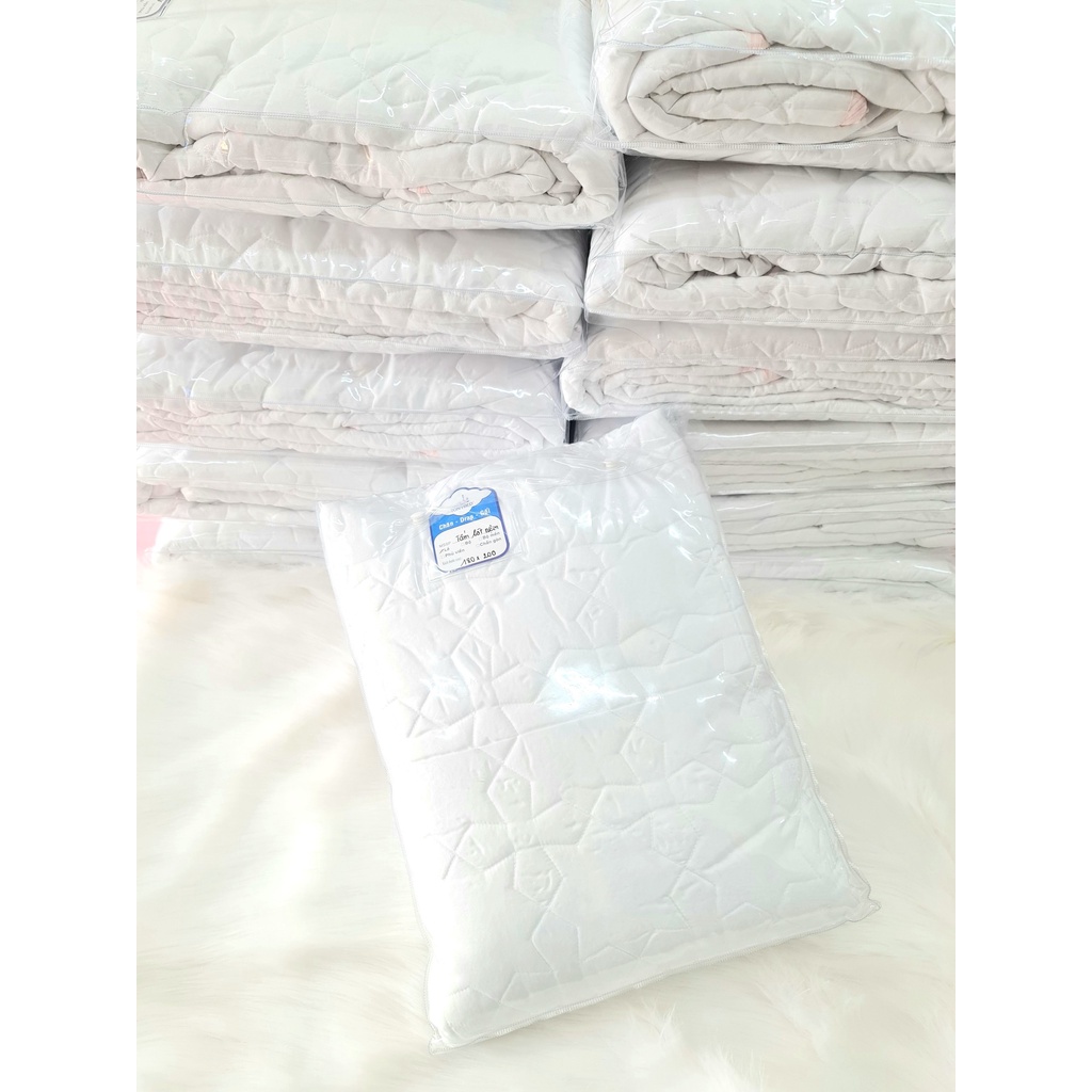 Tấm lót bảo vệ nệm vải cotton dệt, chất bông microfiber cao cấp dùng cho mọi loại nệm 1m6, 1m8