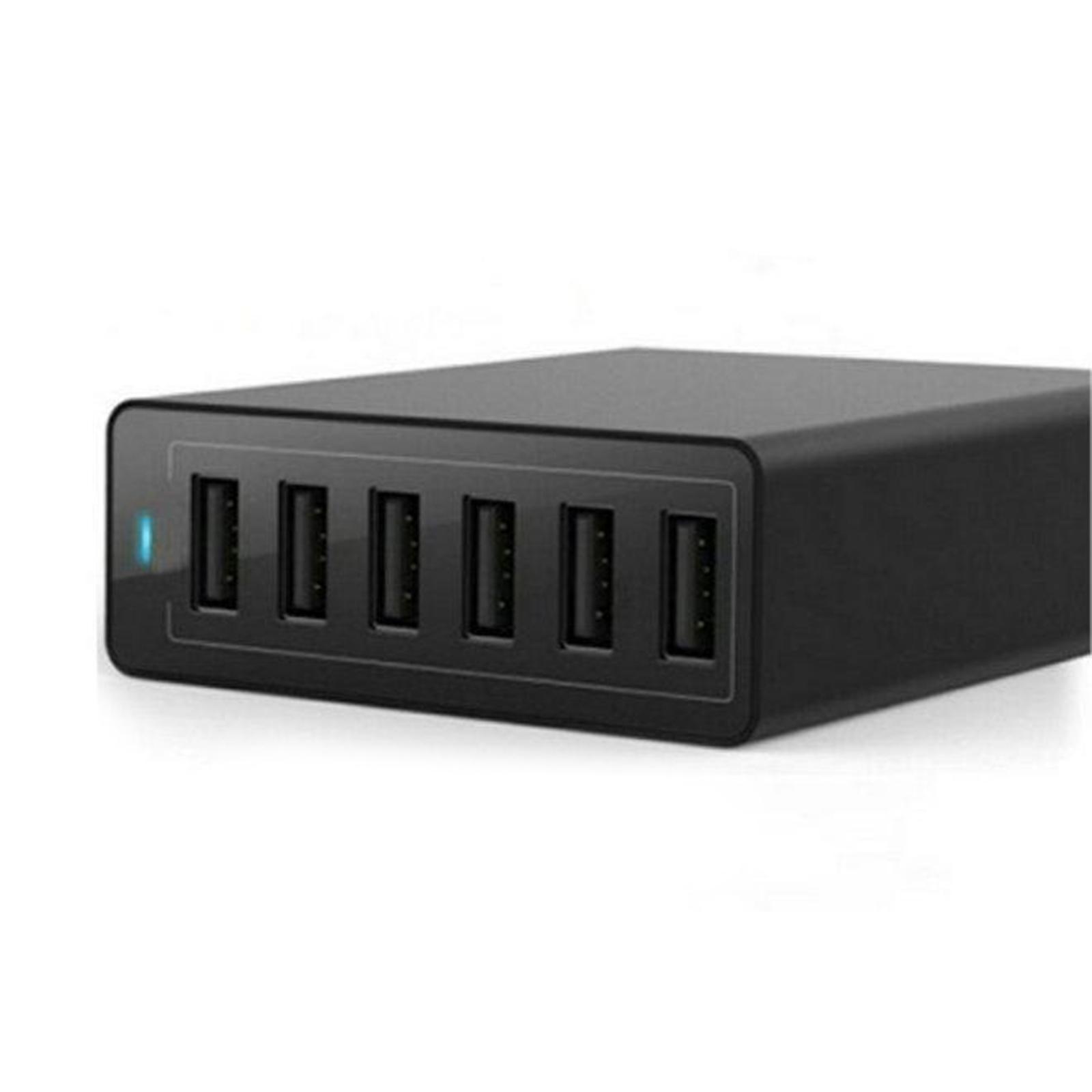 Safe Desktop Travel 6 USB Ports Charger Power Adapter Quick D Station