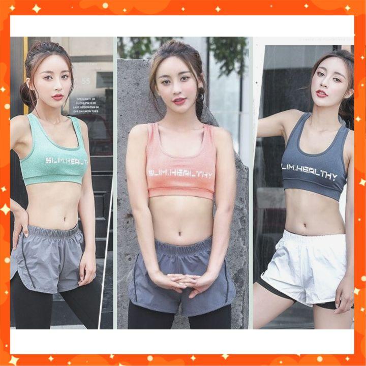 Bộ đồ tập gym yoga Bộ quần áo thể thao nữ Áo Bra quần đùi 2 lớp siêu xinh BT170