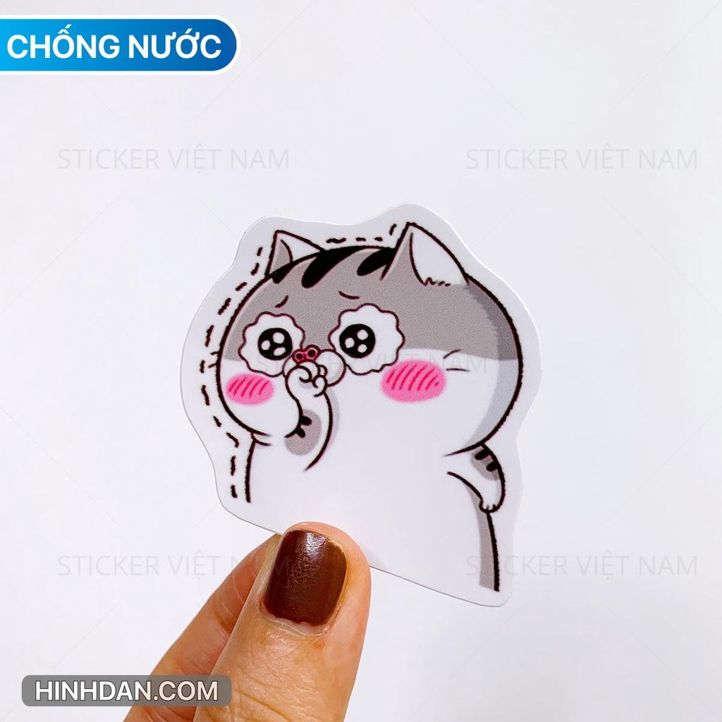 Sticker in hình Mèo Ami Ngộ Nghĩnh - Dán Trang Trí - Chất Liệu PVC Cán Màng Chất Lượng Cao Chống Nước, Chống Nắng, Không Bong Tróc Phai Màu