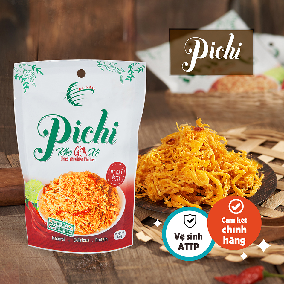 Combo 5 gói khô gà xé vị cay 25g Pichi