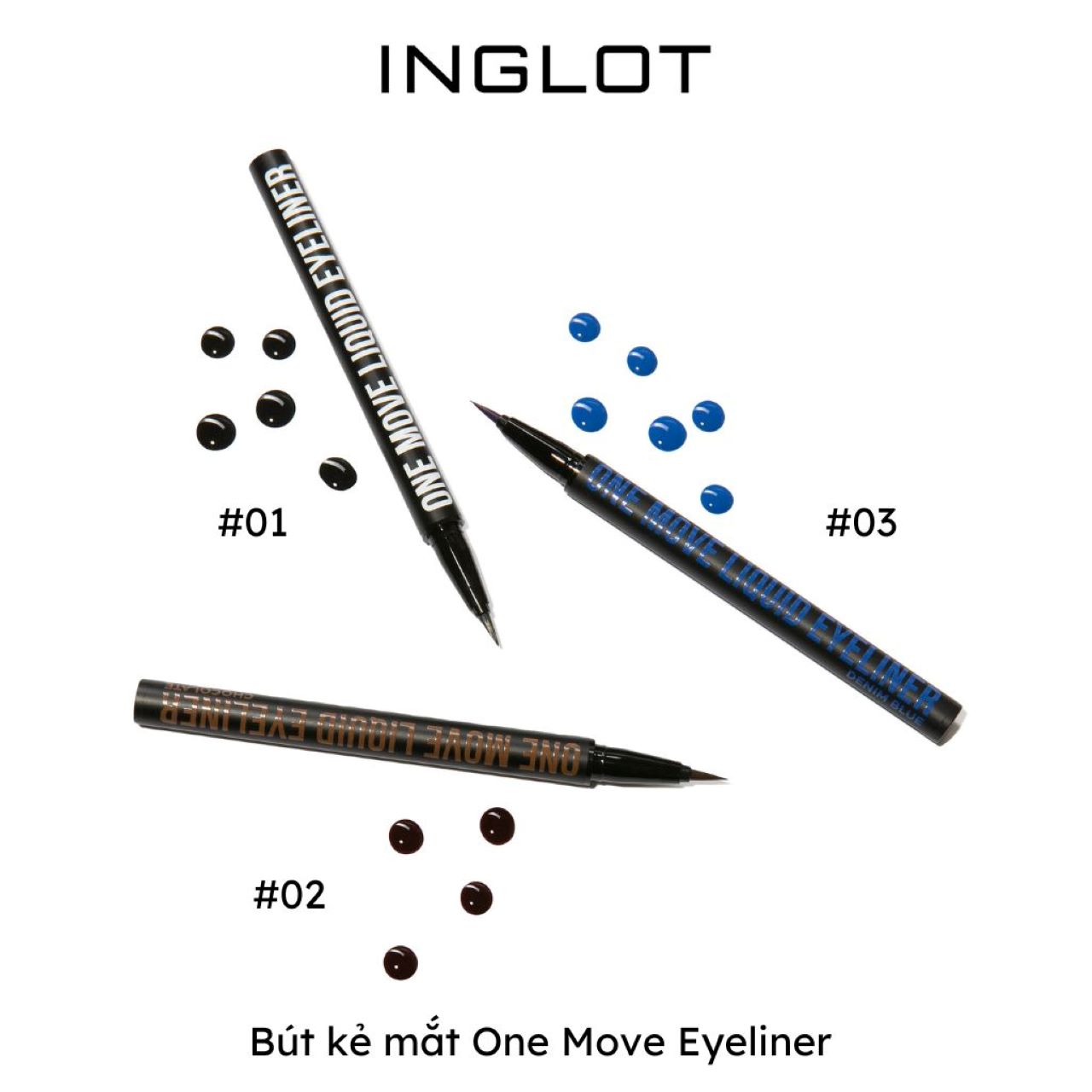 Bộ trang điểm mắt gồm Gel kẻ mày lâu trôi AMC Brow Liner + Bút kẻ mắt One move + Cọ trang điểm 17TL INGLOT