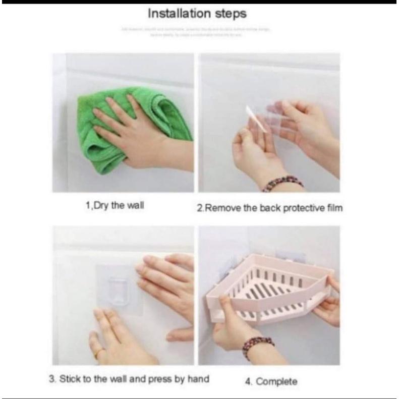 Kệ Góc Tam Giác Nhựa Dán Góc Tường Đa Năng Cho Bếp & Nhà Tắm