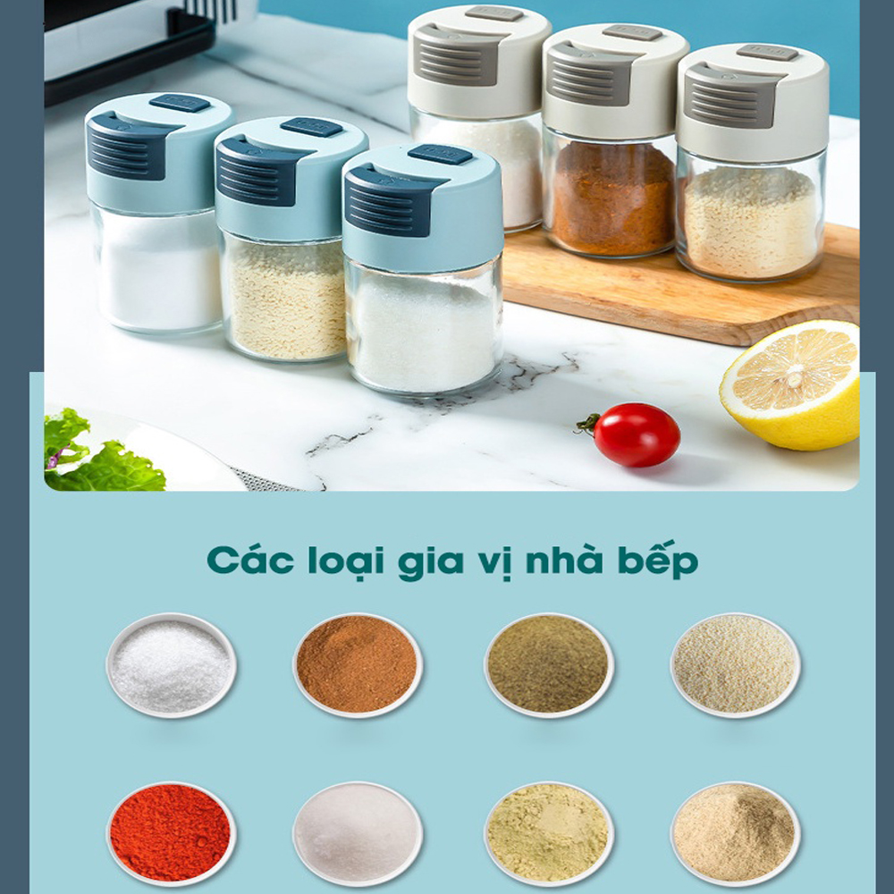 Lọ Đựng Gia Vị, Hủ Gia Vị Bằng Thủy Tinh Có Thể Định Lượng/Kiểm Soát Gia Vị Tiện Lợi-Dung Tích 150ML