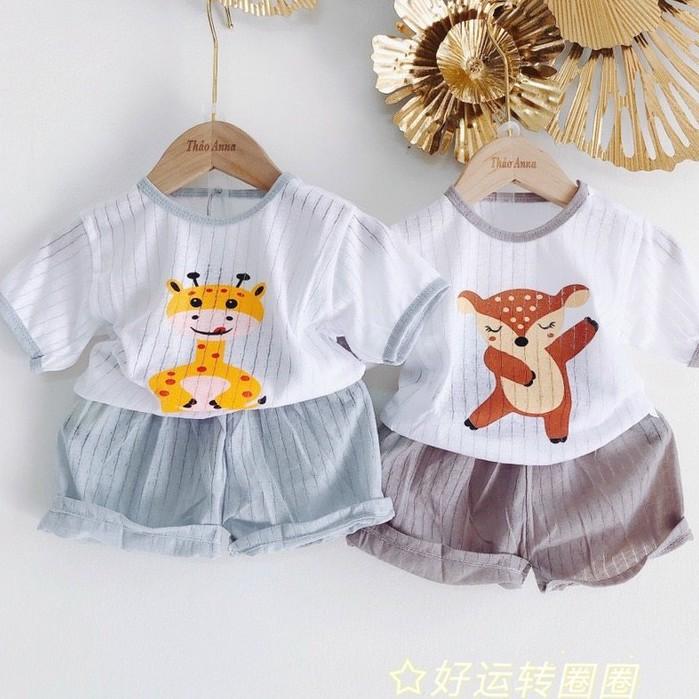 Bộ cotton giấy cài vai Mẫu Mới cho bé sơ sinh 3-14kg - BO2