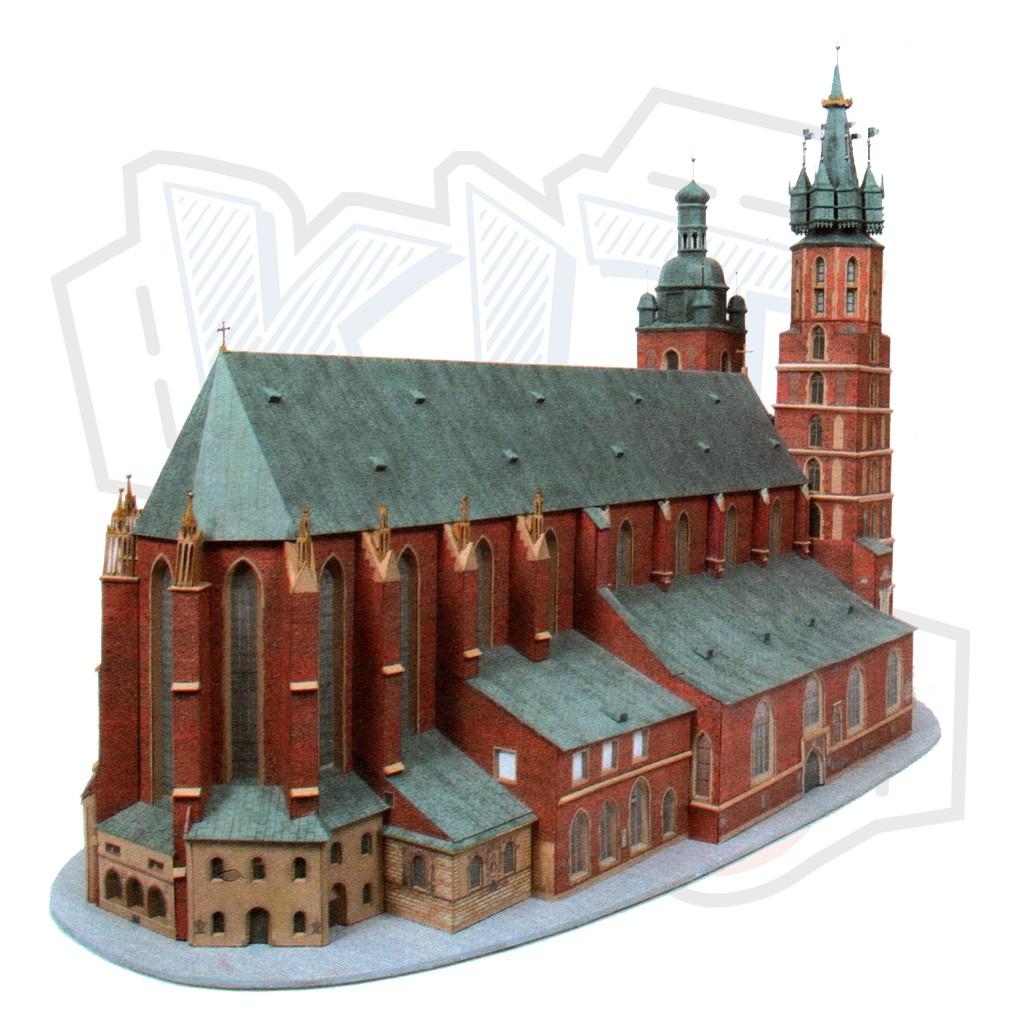 Mô hình giấy kiến trúc Kosciol Mariacki Krakow