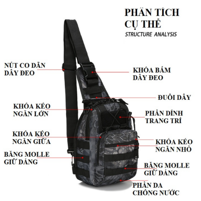 Túi Đeo Chéo Nam Phong Cách Lính U448 US ARMY Vải Dệt Cao Cấp