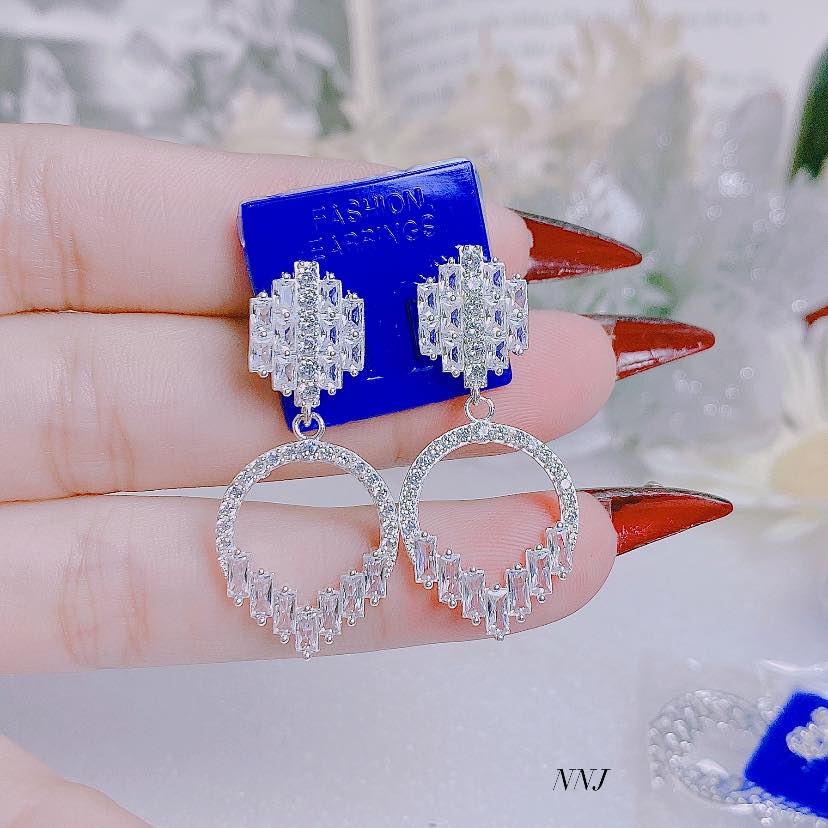 Bông tai bạc thời trang chất liệu bạc s925 MS105