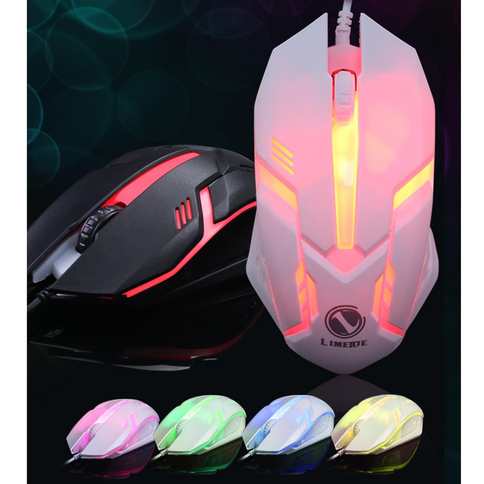 Gamer Wired Keyboard USB Mouse Set for Laptop Pc, 7-Color Breathing Backlit Mouse, US English Layout