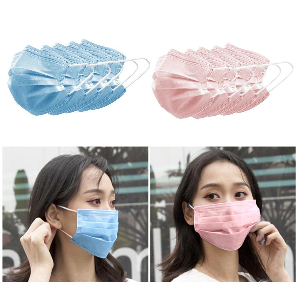 10pcs Disposable  Face Cover 3 Layers  Dust Proof Air Pollution Protection Mouth Cover