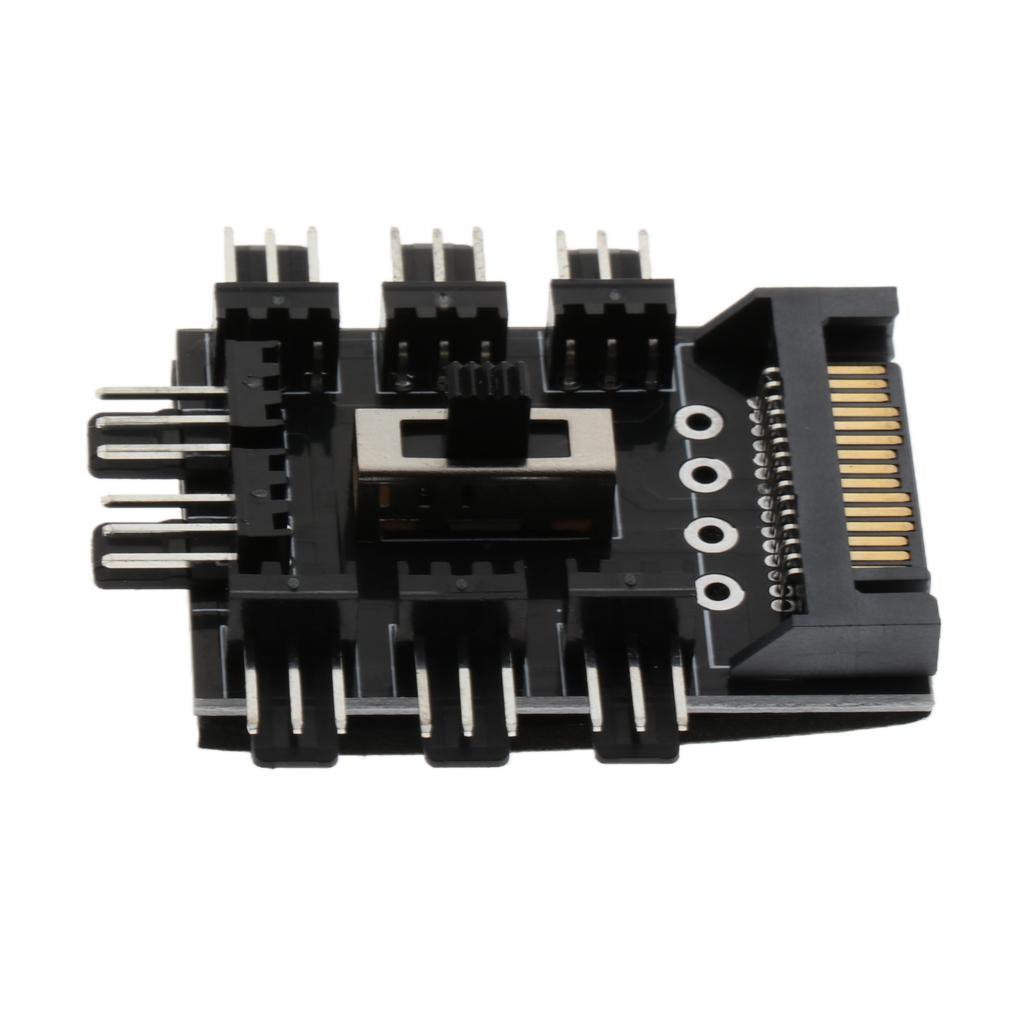 2xComputer Cooling SATA Fan Controller Fan Hub Governor With 3 Level Switch
