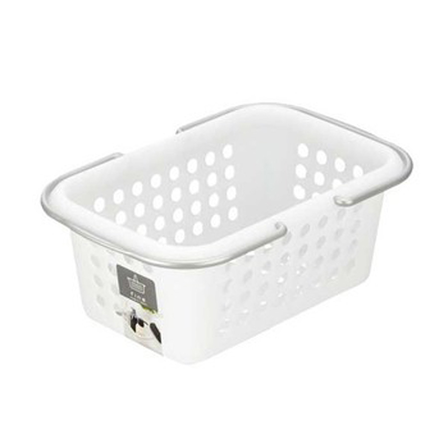 Giỏ đựng đồ bằng nhựa PP cao cấp, thiết kế tay cầm trắng - Japan