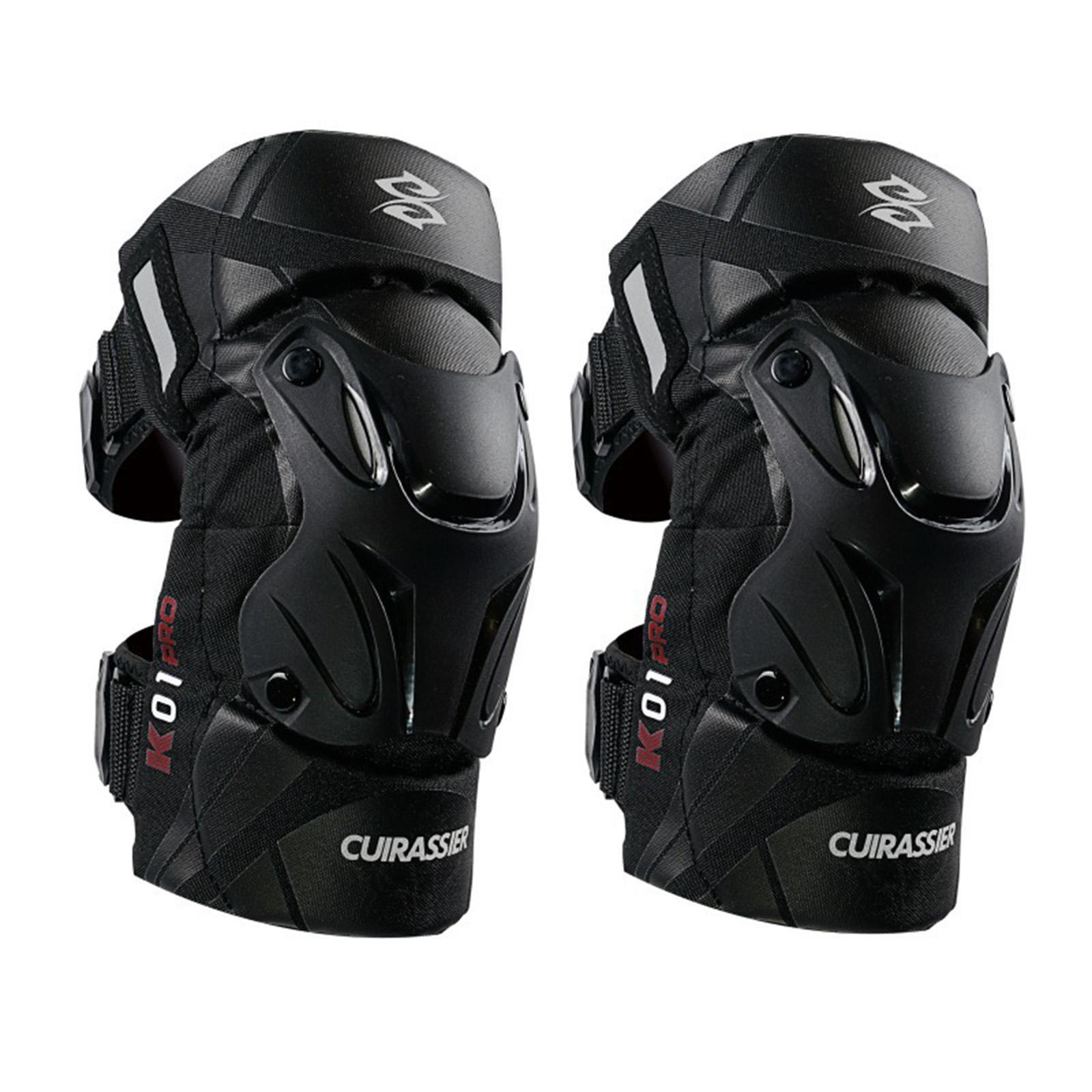 2x Motorcycle Knee Pads K01-3 for Motocross Racing Reflective Black