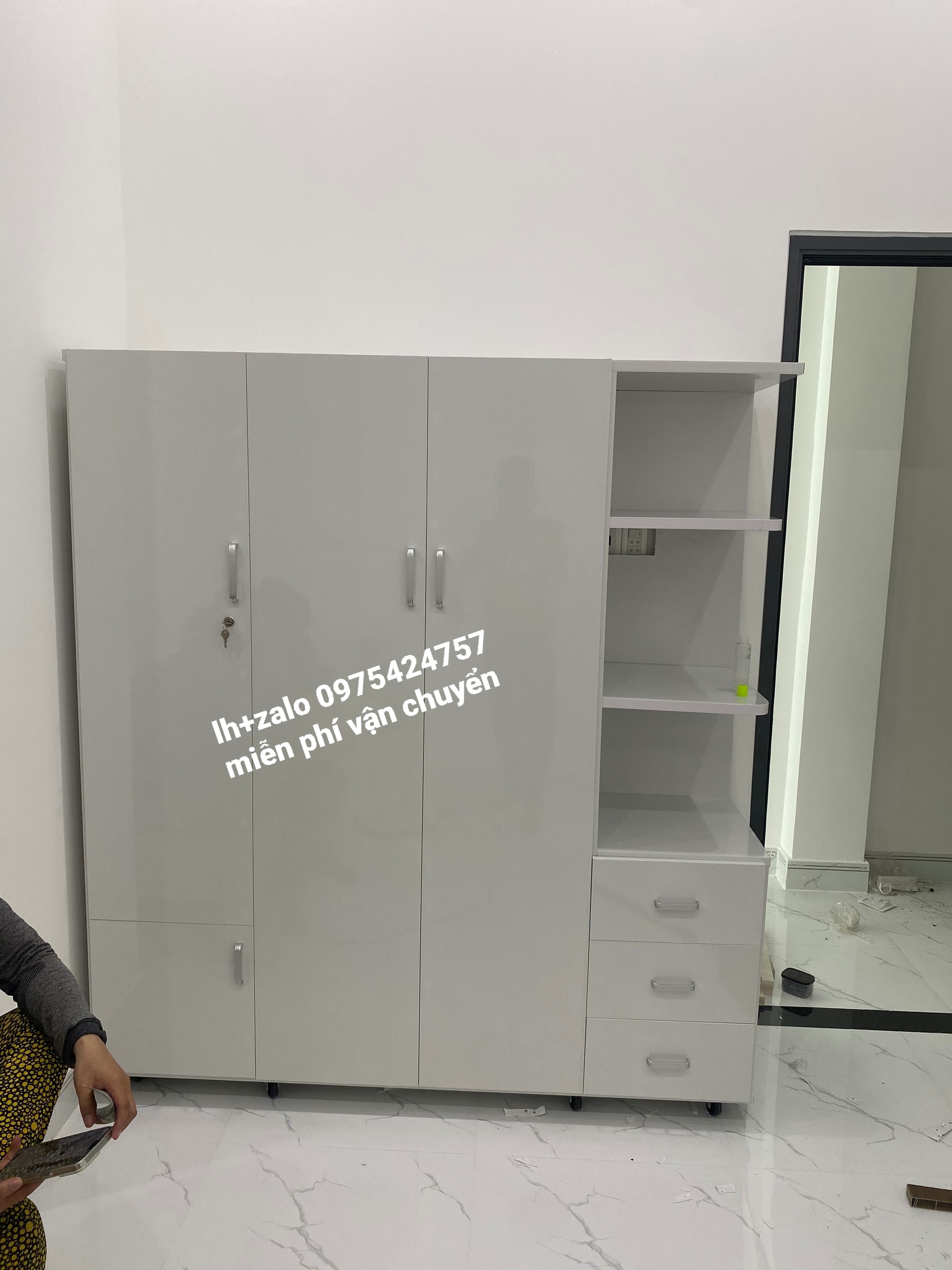 Tủ nhựa đài loan 3 cánh 1 kệ