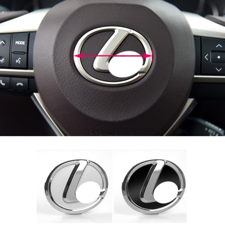 Logo biểu tượng vô lăng xe ô tô, xe hơi cao cấp dành cho xe ô tô  Lexus, đường kính 64mm và 77mm