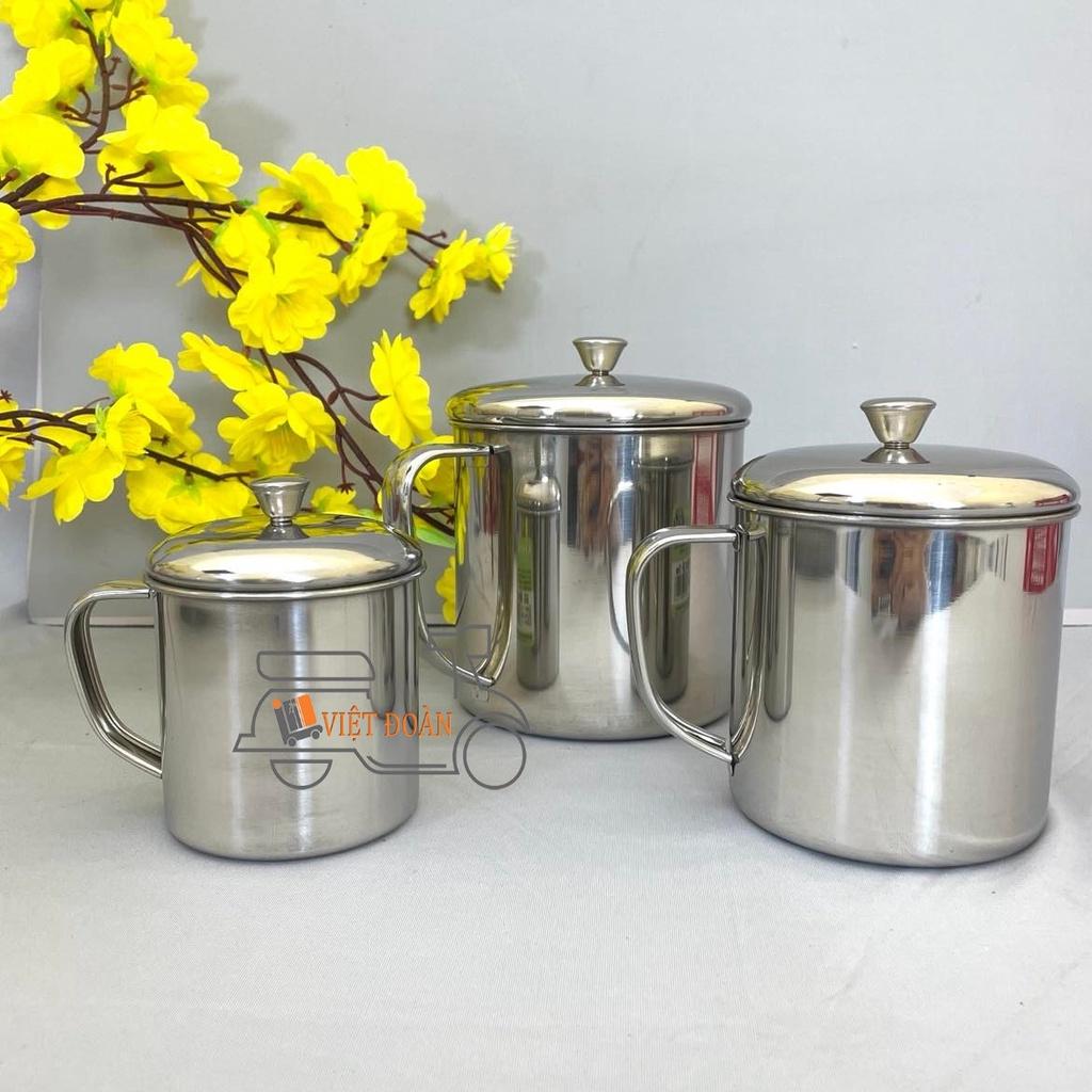 CA INOX SUS 304 CÓ NẮP 1LIT , 500ml, 250ml , CỐC UỐNG NƯỚC, TÁCH uống trà, cà phê - kiểu dáng sang trọng