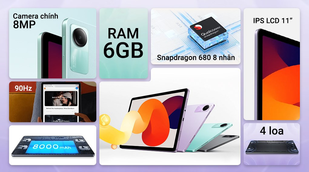 Máy tính bảng Xiaomi Redmi Pad SE 6GB - 128GB - Hàng chính hãng - Đã kích hoạt bảo hành điện tử