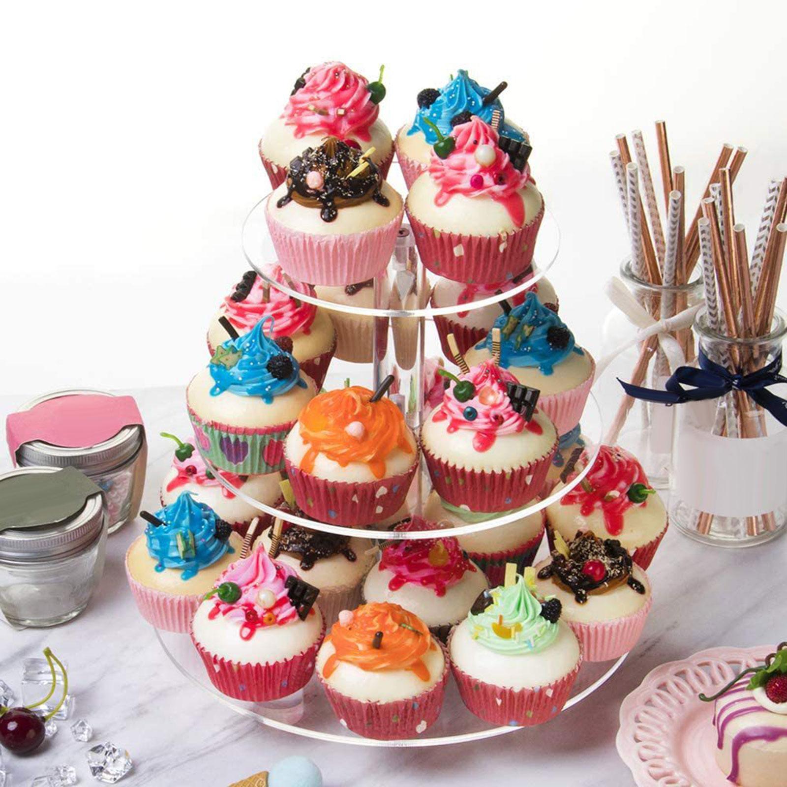 Large Cake Stand Display Stand Acrylic 3 Tier Cupcake Stand for Celebration