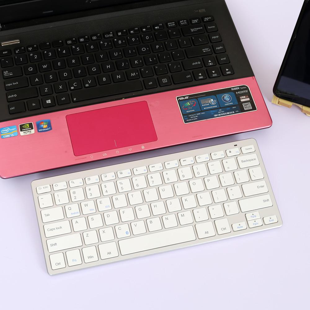 Nga Bàn Phím Bluetooth Mini Chuột Không Dây Di Động Cho Máy Tính Bảng/Laptop/Điện Thoại Thông Minh, hỗ Trợ IOS/Windows/Android, Bạc