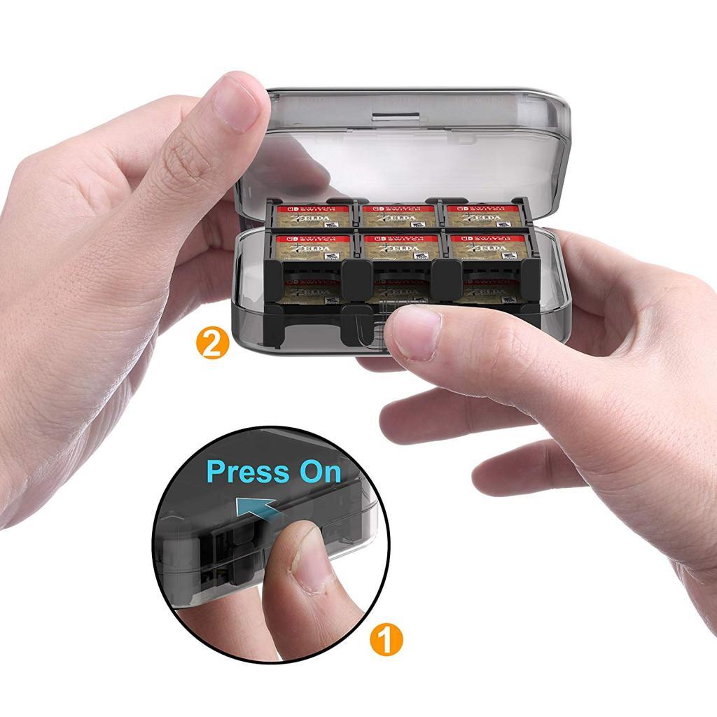 Game Card Case for Nintendo Switch 24 in 1 Storage Organizer Easy Carrying Protective Box