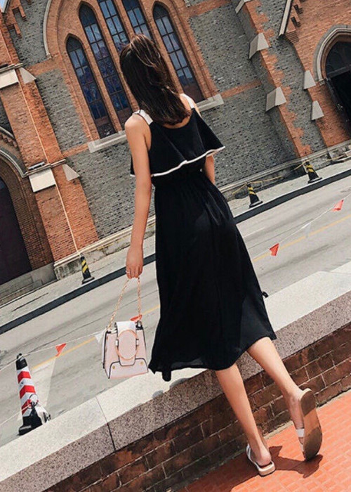 ĐẦM SUÔNG ĐEN 2 DÂY damsuong160