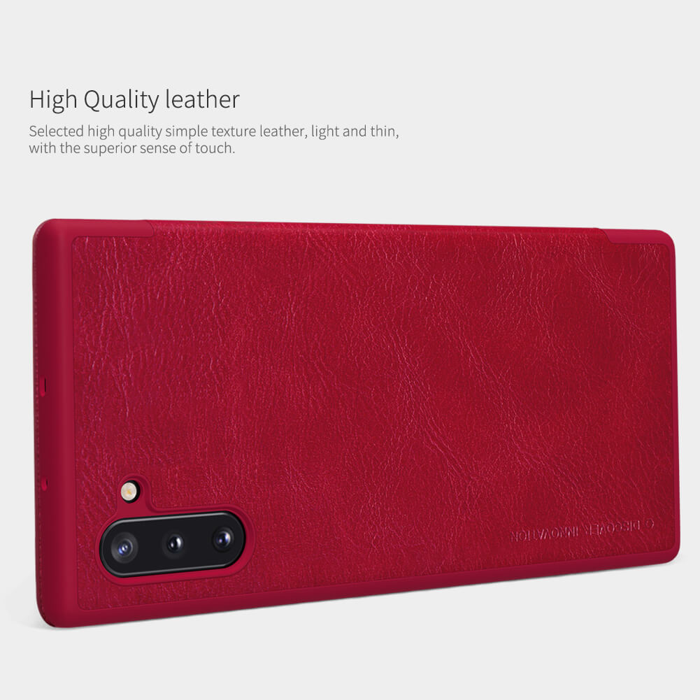 Bao da dành cho SamSung Galaxy Note 10 chính hãng Nillkin QIN có ngăn cài thẻ, da cao cấp - Hàng chính hãng