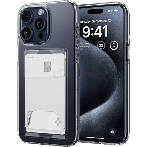 Ốp lưng chống sốc tích hợp khe đựng thẻ Spigen Crystal Slot Dual dành cho iPhone 15 Pro Max/15 Plus/14 Series - Hàng chính hãng