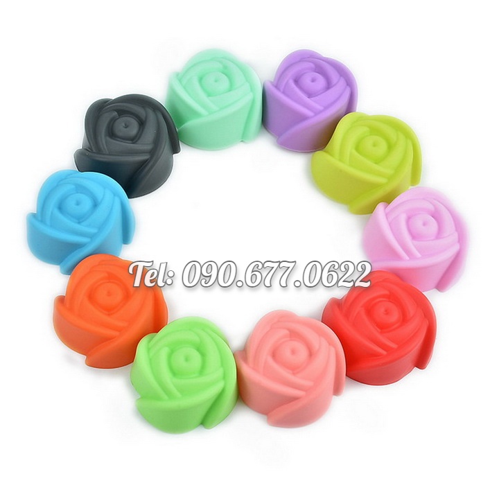 Bộ 10 khuôn silicon làm bánh, rau câu, bánh bông lan, bánh da lợn, bánh Cookie hoa hồng 3 lớp – Mã số 1130