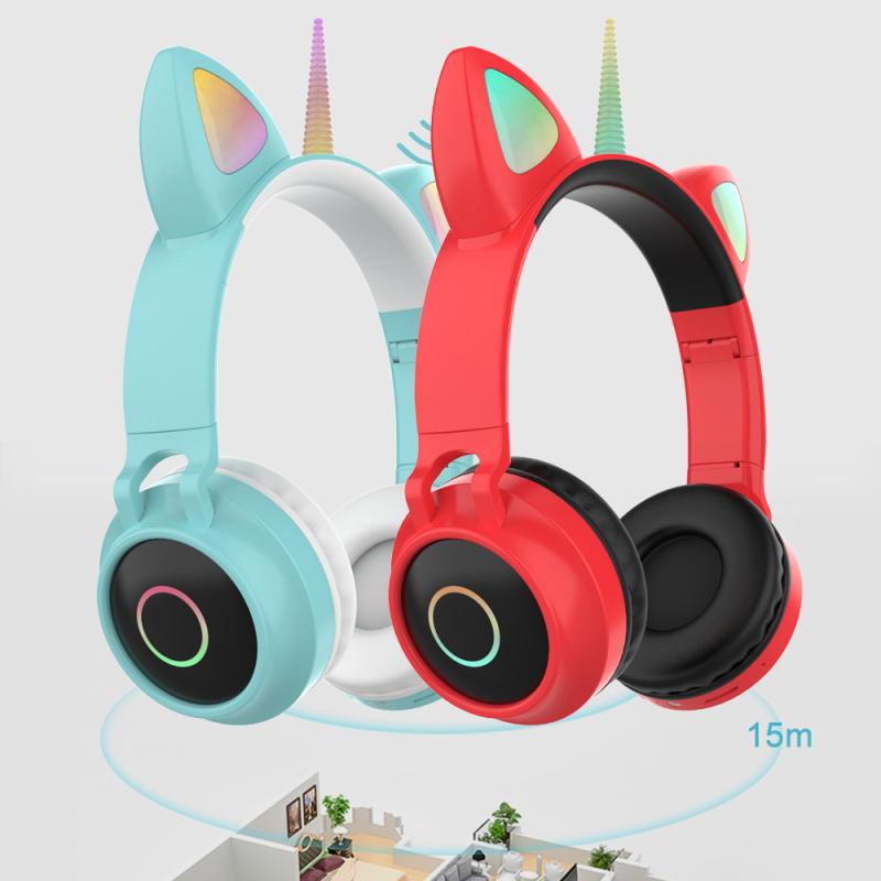 Dễ Thương Uni-Ngô Bluetooth-Tương Thích Tai Nghe Nhạc Stereo Tai Nghe Điện Thoại Máy Tính Chơi Game Không Dây Cho Bé Gái Món Quà Tốt Nhất